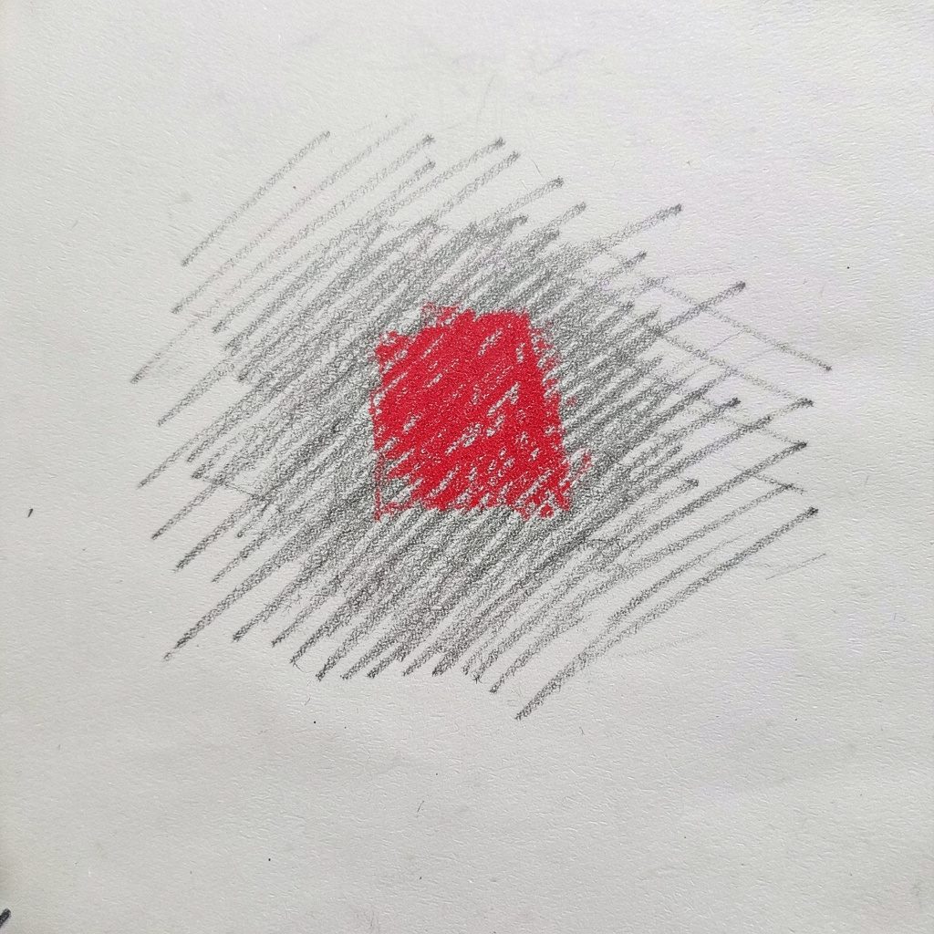 A graphite pencil sketch of engineers reviewing blueprints at a construction site with heavy machinery in the background, in deep charcoal and cream tones.
